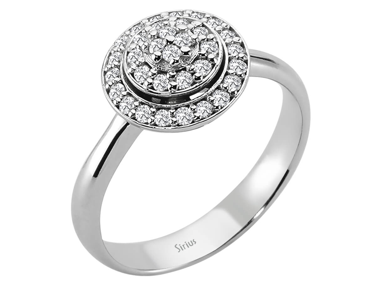 Weißgold-Ring „Kanalli“ mit 33 laborgezüchteten Diamanten