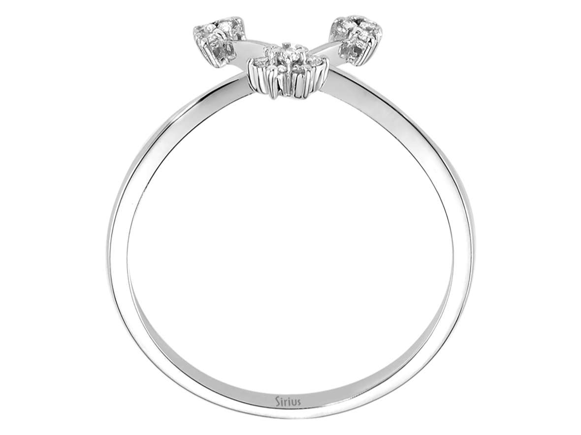 Bague en diamant Kardelen à motif floral – 0,11 ct | Or Blanc 18 K – Bijoux haut de gamme de Rosy Lab Diamonds