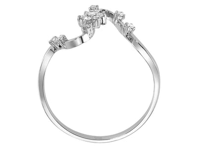 Zarter Kardelen-Diamantring – 13 Steine – 0,15 ct – 8K Weißgold