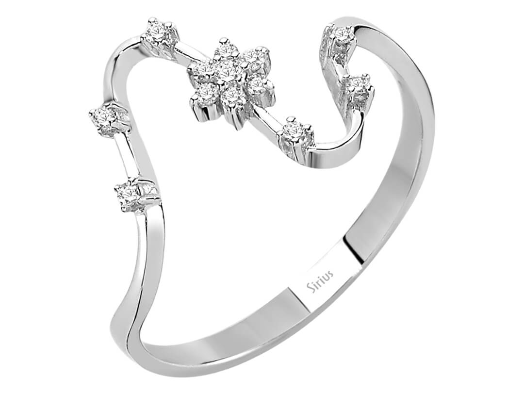 Bague en diamant Kardelen au design cœur - 13 pierres - 0,15 ct | Or Blanc 8 carats - Bijoux haut de gamme de Rosy Lab Diamonds