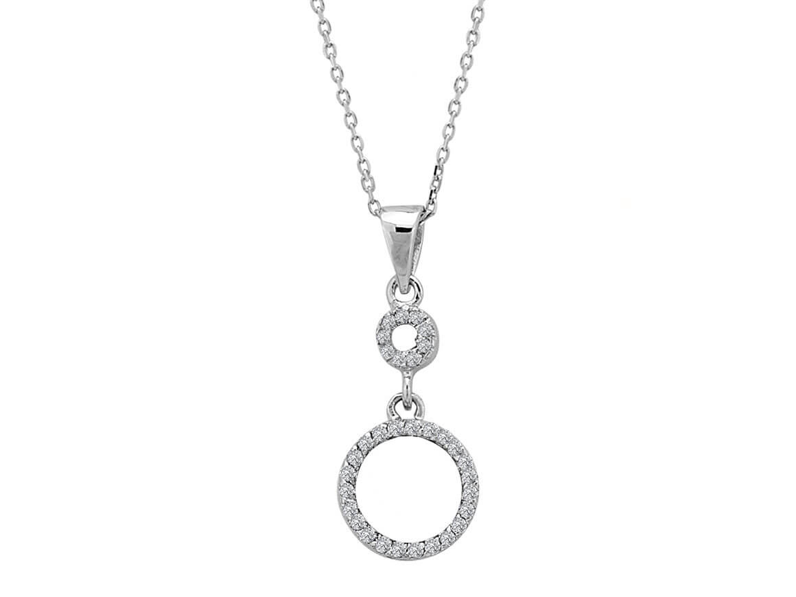 Collier à maillons circulaires serti de 27 diamants de laboratoire - Or Blanc 14 carats - Bijoux haut de gamme de Rosy Lab Diamonds