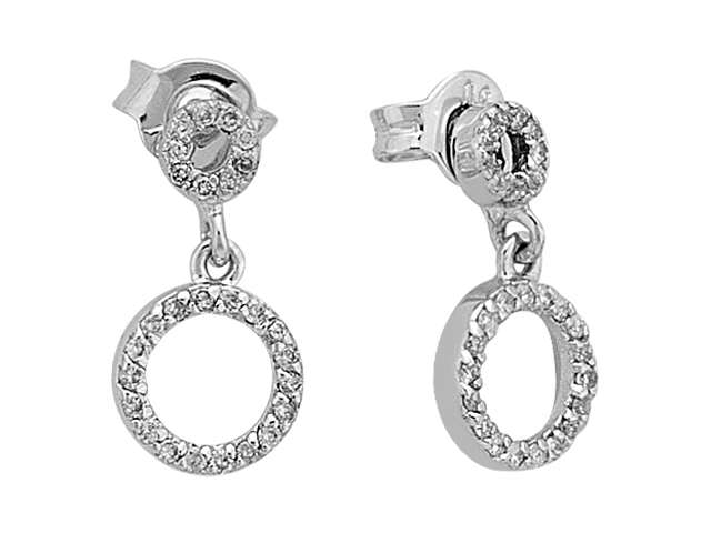 Elegant circle earrings with lab-grown diamonds – 0.20 ct