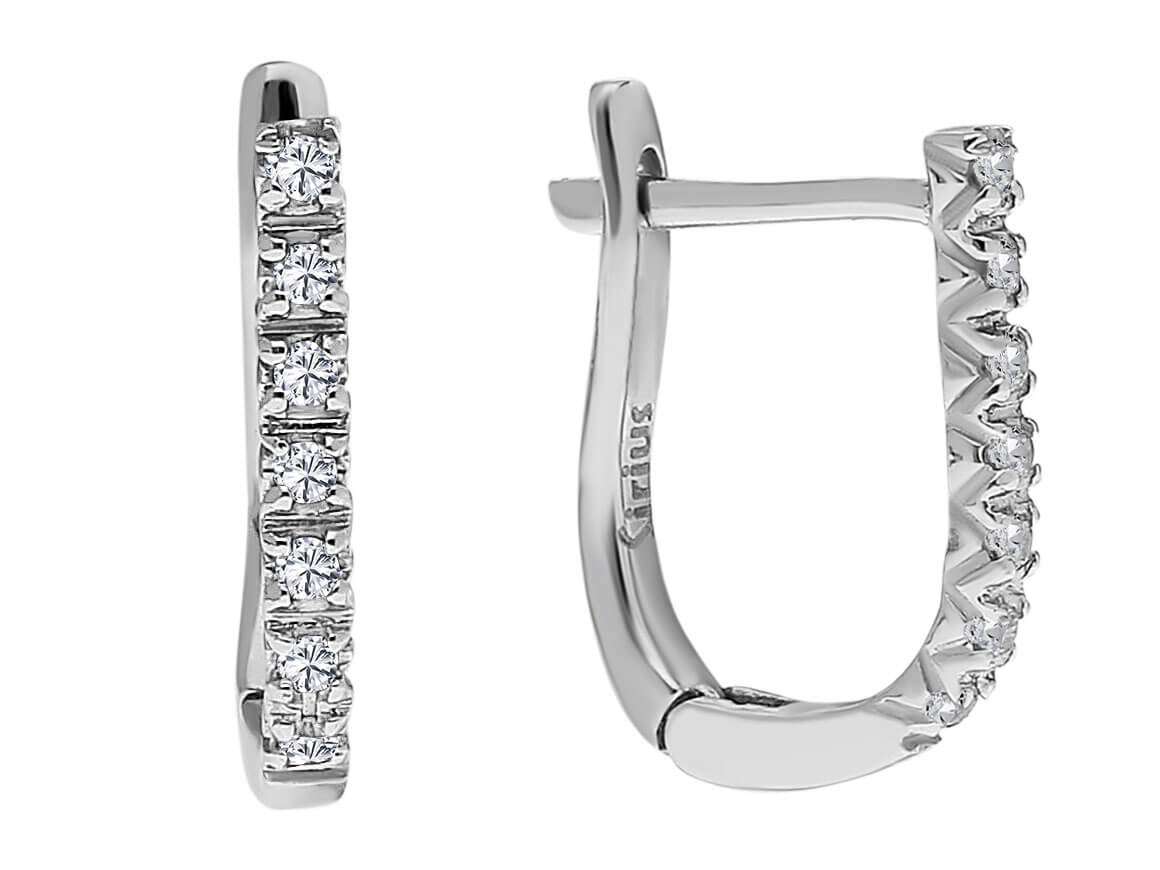 Créoles semi-ouvertes avec 14 diamants de laboratoire – or 8 carats, 0,07 ct – Bijoux haut de gamme de Rosy Lab Diamonds