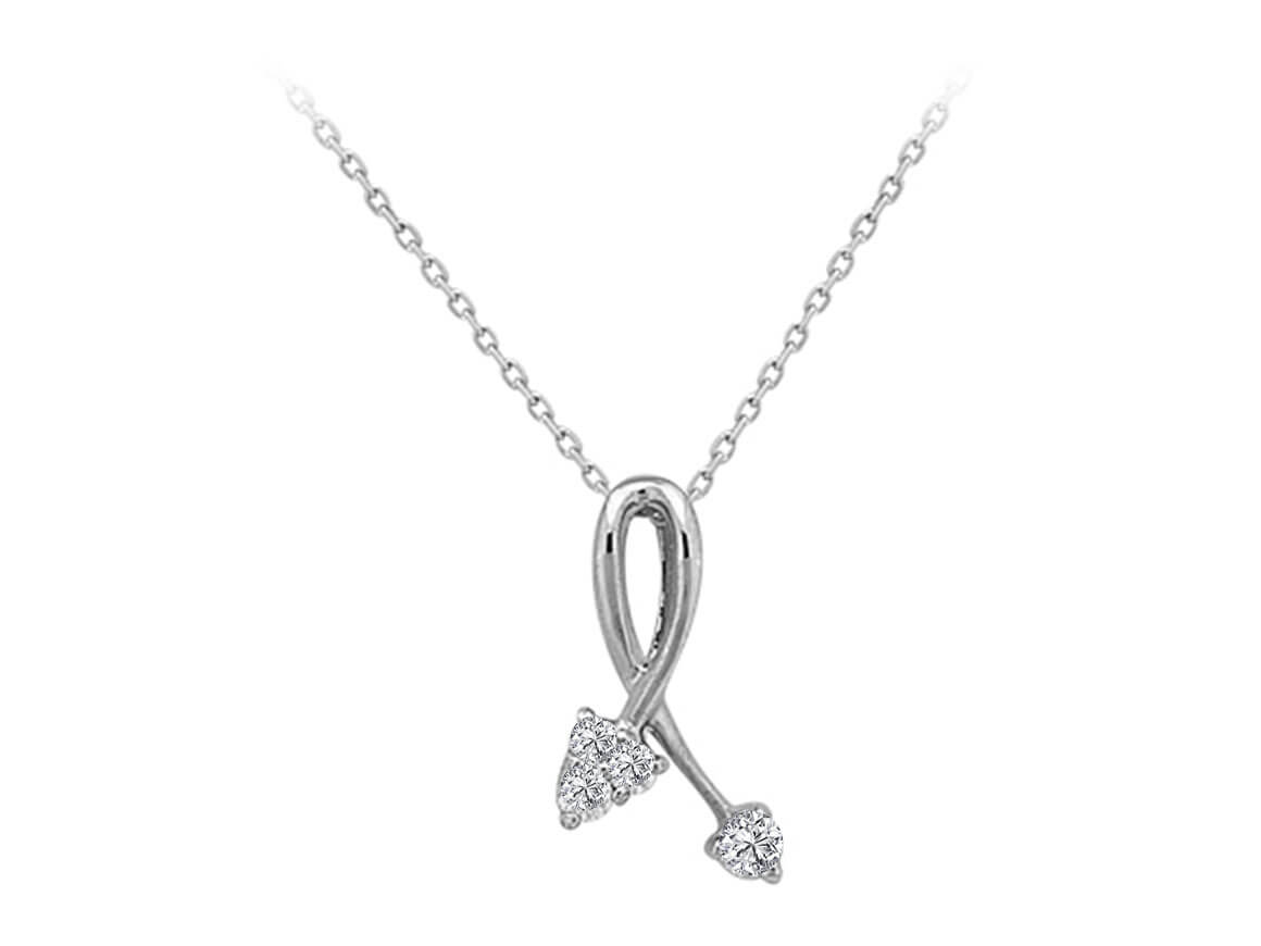 Diamantanhänger in 8K Weißgold - Herz & Tropfen Design | 0,12 ct | 10P0014 - hochwertiger Schmuck von Rosy Lab Diamonds