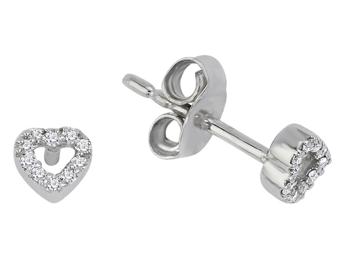Zarte Herz-Ohrstecker mit 20 laborgezüchteten Diamanten – 0,06 ct