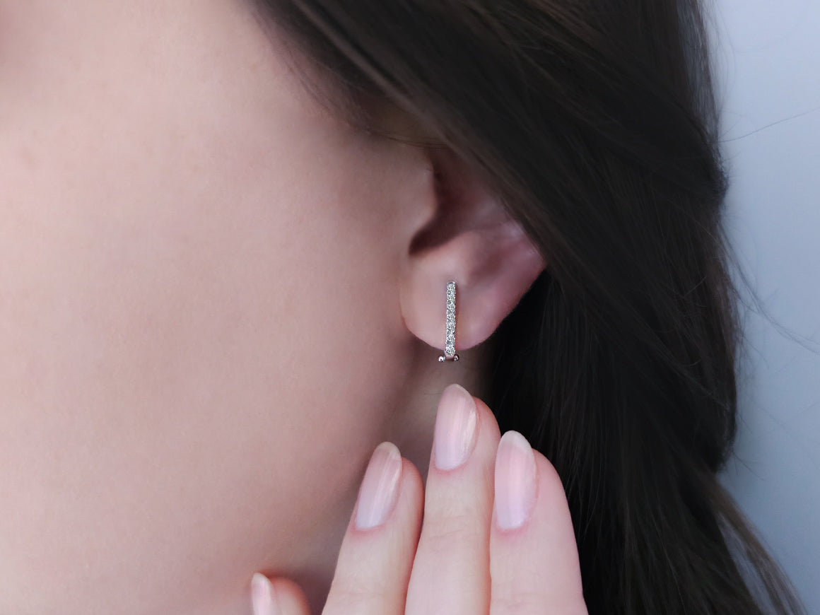 Créoles minimalistes - 14 diamants en or 333 millièmes | Bijoux d’oreilles raffinés - Bijoux haut de gamme de Rosy Lab Diamonds