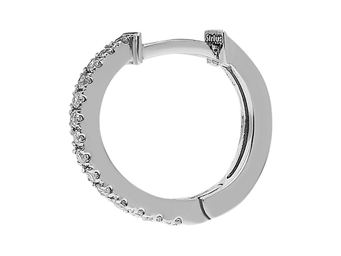 Modern men's earring with diamonds in 585 White Gold – high-quality Jewelry by Rosy Lab Diamonds