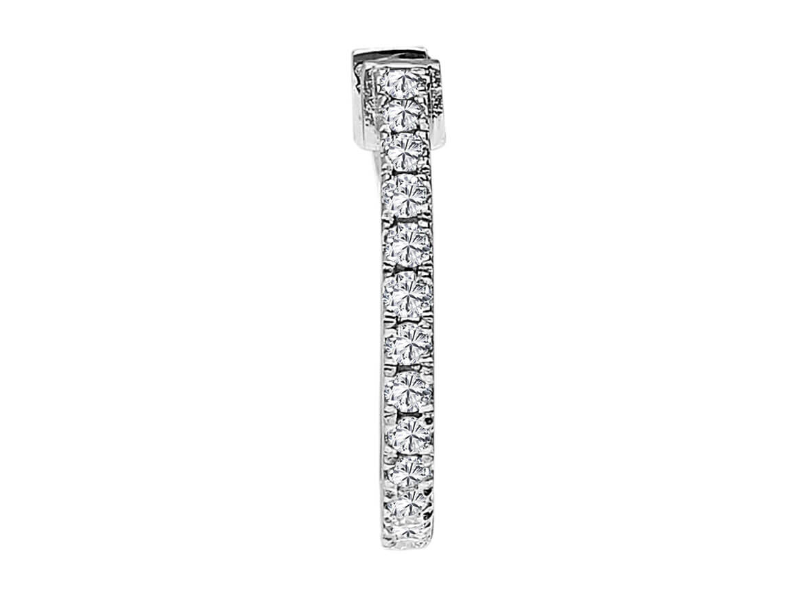 Modern men's earring with diamonds in 585 White Gold – high-quality Jewelry by Rosy Lab Diamonds