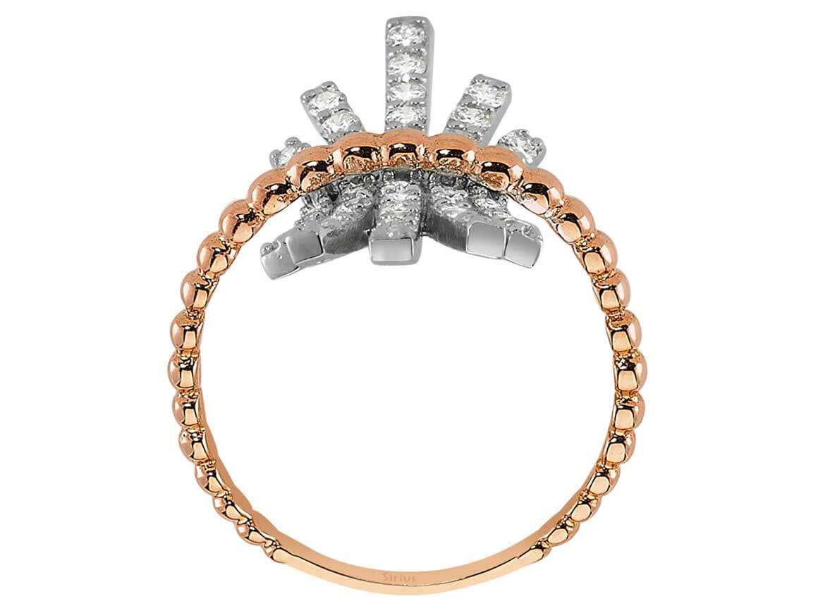 Rose gold ring "Nazca" with 46 lab-grown diamonds