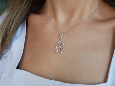 Movable diamond necklace with 45 brilliant-cut diamonds – 0.54 ct | 18K white gold