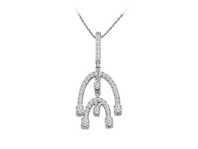Movable diamond necklace with 45 brilliant-cut diamonds – 0.54 ct | 18K white gold