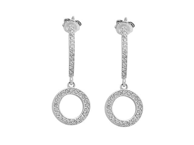 أقراط معلّقة مستديرة مع ألماس - ذهب عيار 14 قيراطًا - مجوهرات فاخرة من Rosy Lab Diamonds