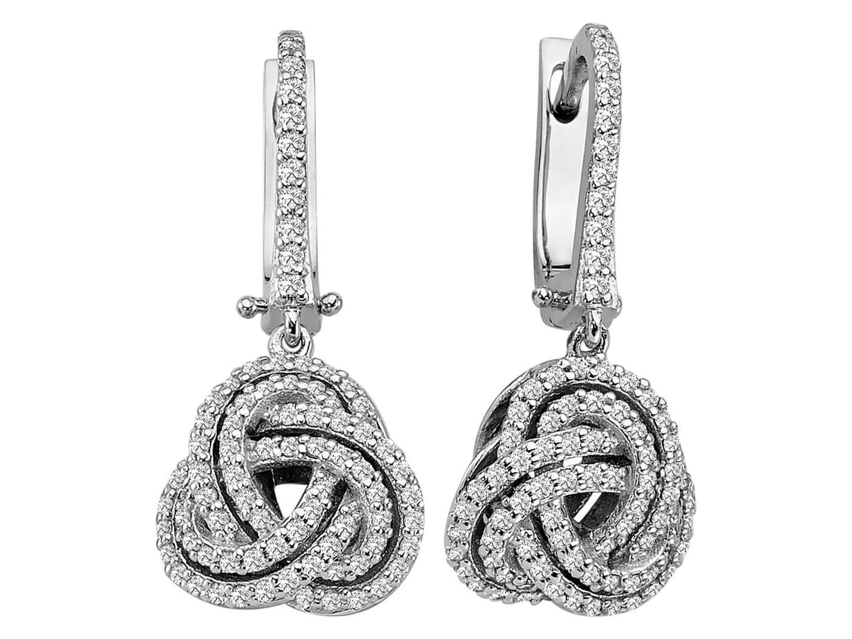 166 Pırlantalı 585 ayar Beyaz Altın Sarmal Sallantılı Küpe – Sürdürülebilir Lüks – Rosy Lab Diamonds’tan kaliteli Mücevher