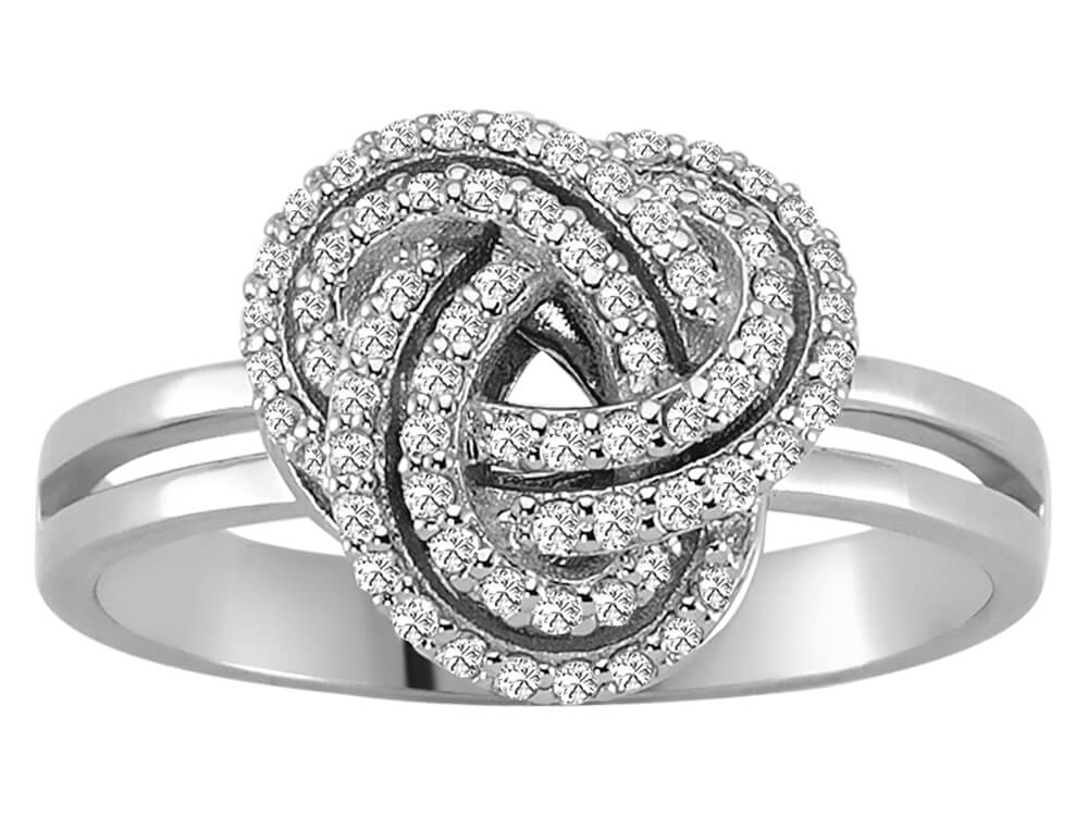 Weißgold-Ring „Sonsuz Sarmal“ mit 72 laborgezüchteten Diamanten