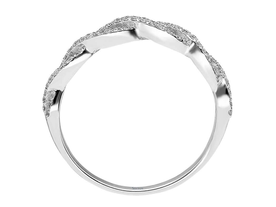Halbmemory-Ring mit 57 Diamanten – 14K Weißgold | Infinity Design – hochwertiger Schmuck von Rosy Lab Diamonds