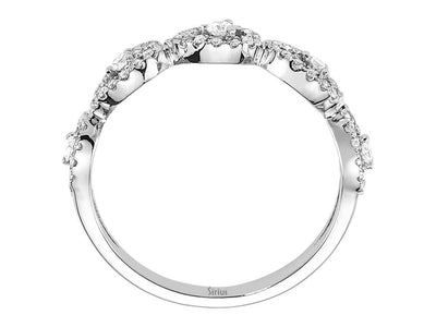 Diamantring mit Tropfenmotiv – 5 Hauptsteine – 0,34 ct – 14K Weißgold