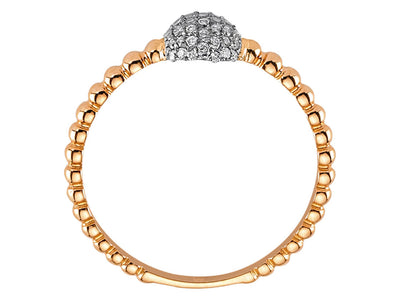 Feiner Kugelring mit 49 laborgezüchteten Diamanten in Roségold