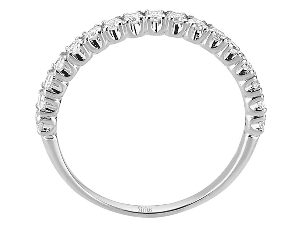 Eleganter Halbkreis-Diamantring mit laborgezüchteten Diamanten | 14 Karat Weißgold - hochwertiger Schmuck von Rosy Lab Diamonds