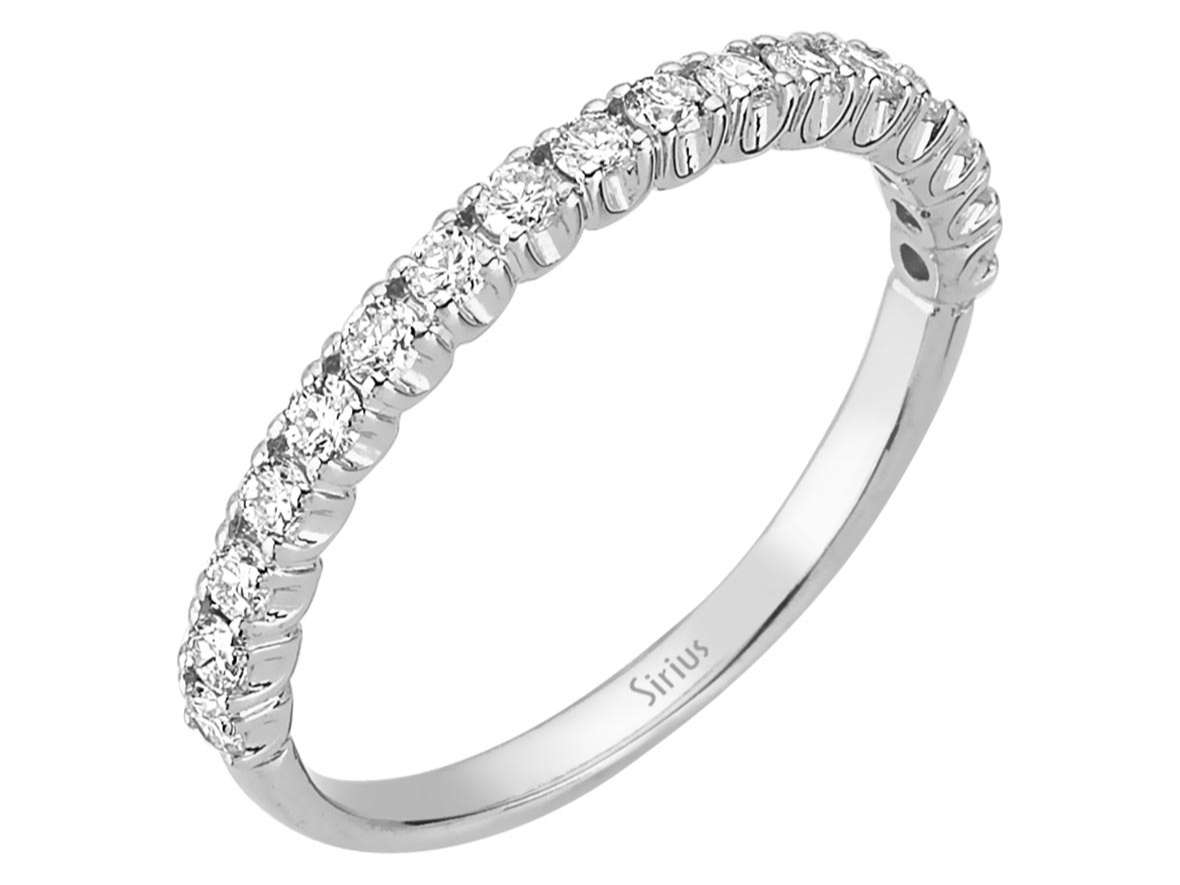 Eleganter Halbkreis-Diamantring mit laborgezüchteten Diamanten | 14 Karat Weißgold - hochwertiger Schmuck von Rosy Lab Diamonds