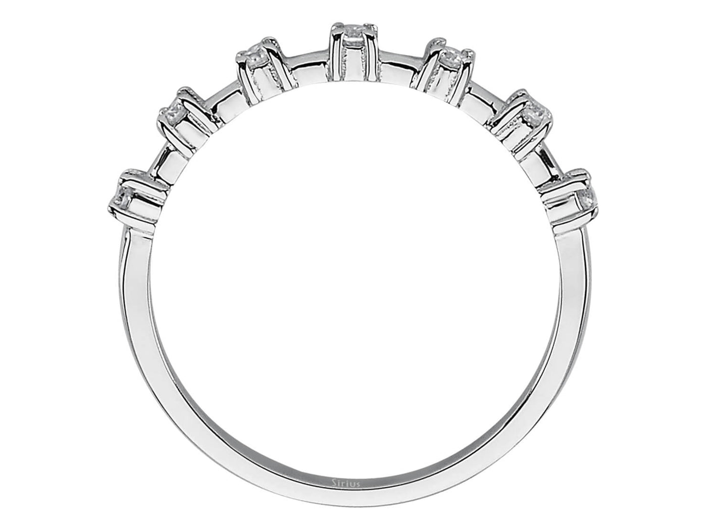 Weißgoldring mit 7 laborgezüchteten Diamanten im Rundschliff, 0,14 Karat