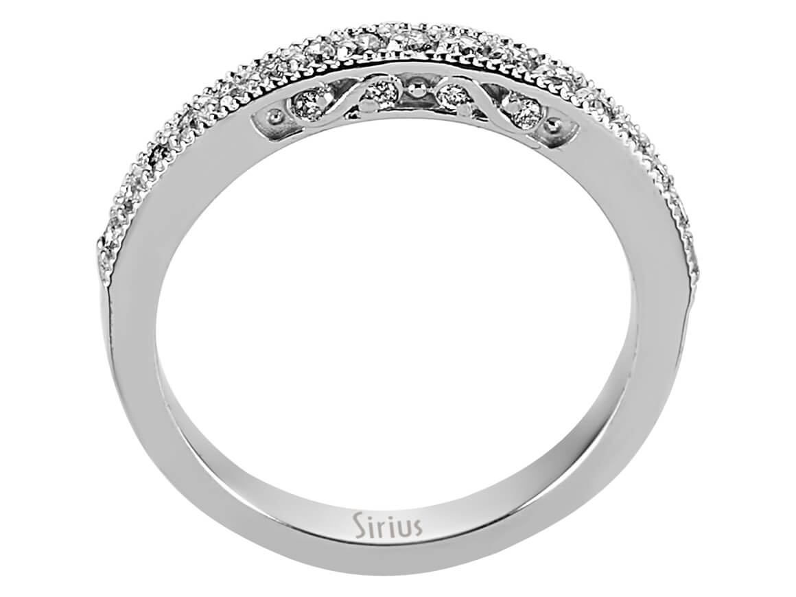 Weißgold-Ring mit 26 laborgezüchteten Diamanten im Rundschliff, 14K