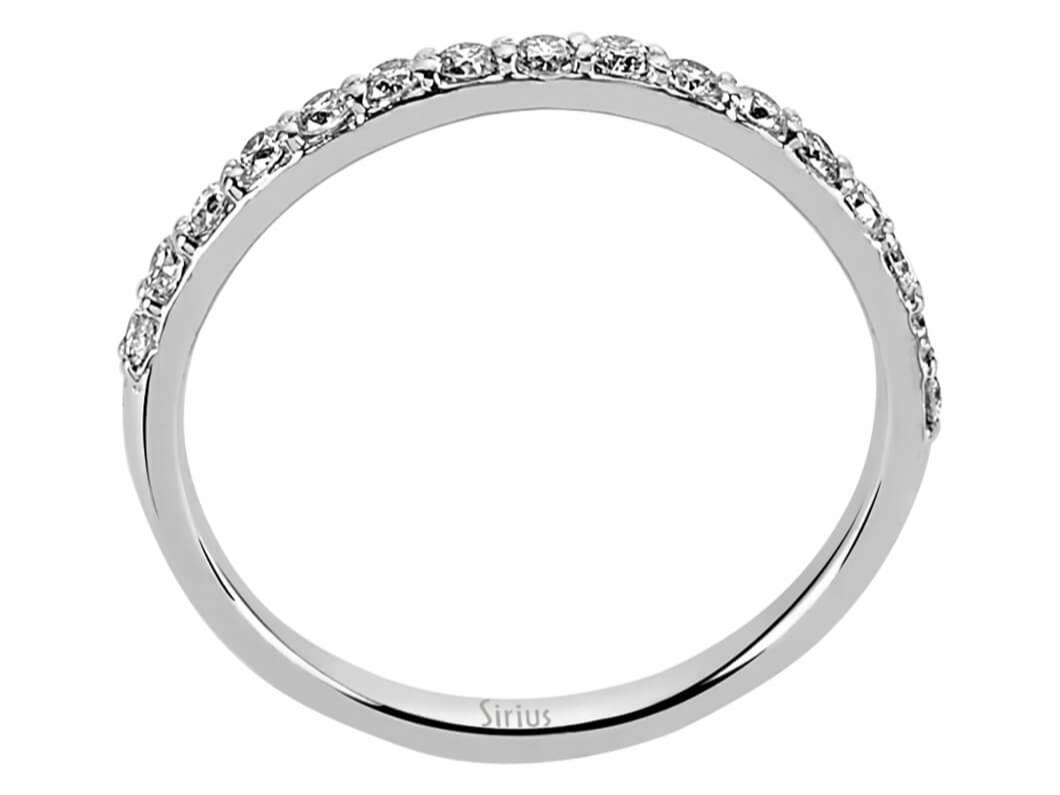 Weißgold-Halbring mit 16 laborgezüchteten Diamanten, Rundschliff, 0,30 Karat, 14K