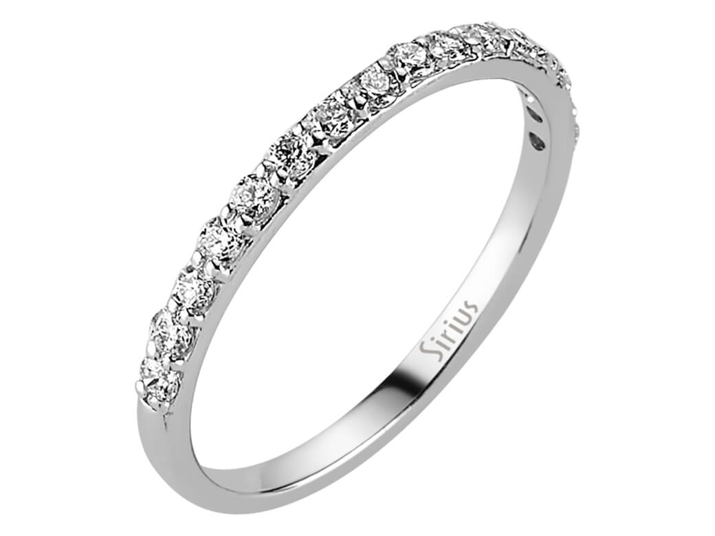 White Gold half-band ring with 16 lab-grown diamonds – 0.30 carats, 14K – high-quality Jewelry by Rosy Lab Diamonds
