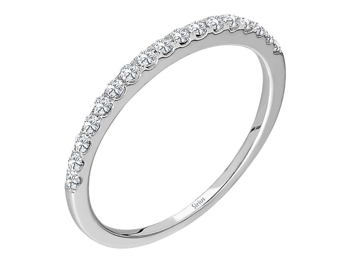 Zarter Halbkreis-Ring mit 17 Labordiamanten – 14K Weißgold