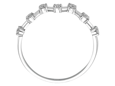 Weißgoldring mit 7 laborgezüchteten Diamanten im Rundschliff, 0,19 Karat