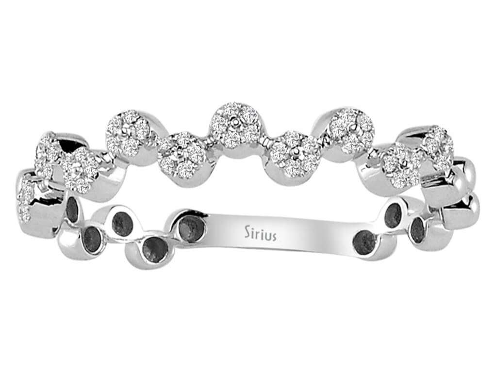 Weißgoldring mit 50 laborgezüchteten Diamanten 0,14 Karat, 14 Karat Gold - hochwertiger Schmuck von Rosy Lab Diamonds