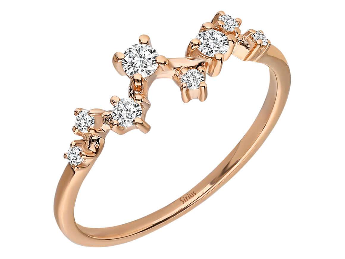 Yarım hafızalı yüzük „Lucea“ elmaslı – 0,20 ct, 14K roze altın