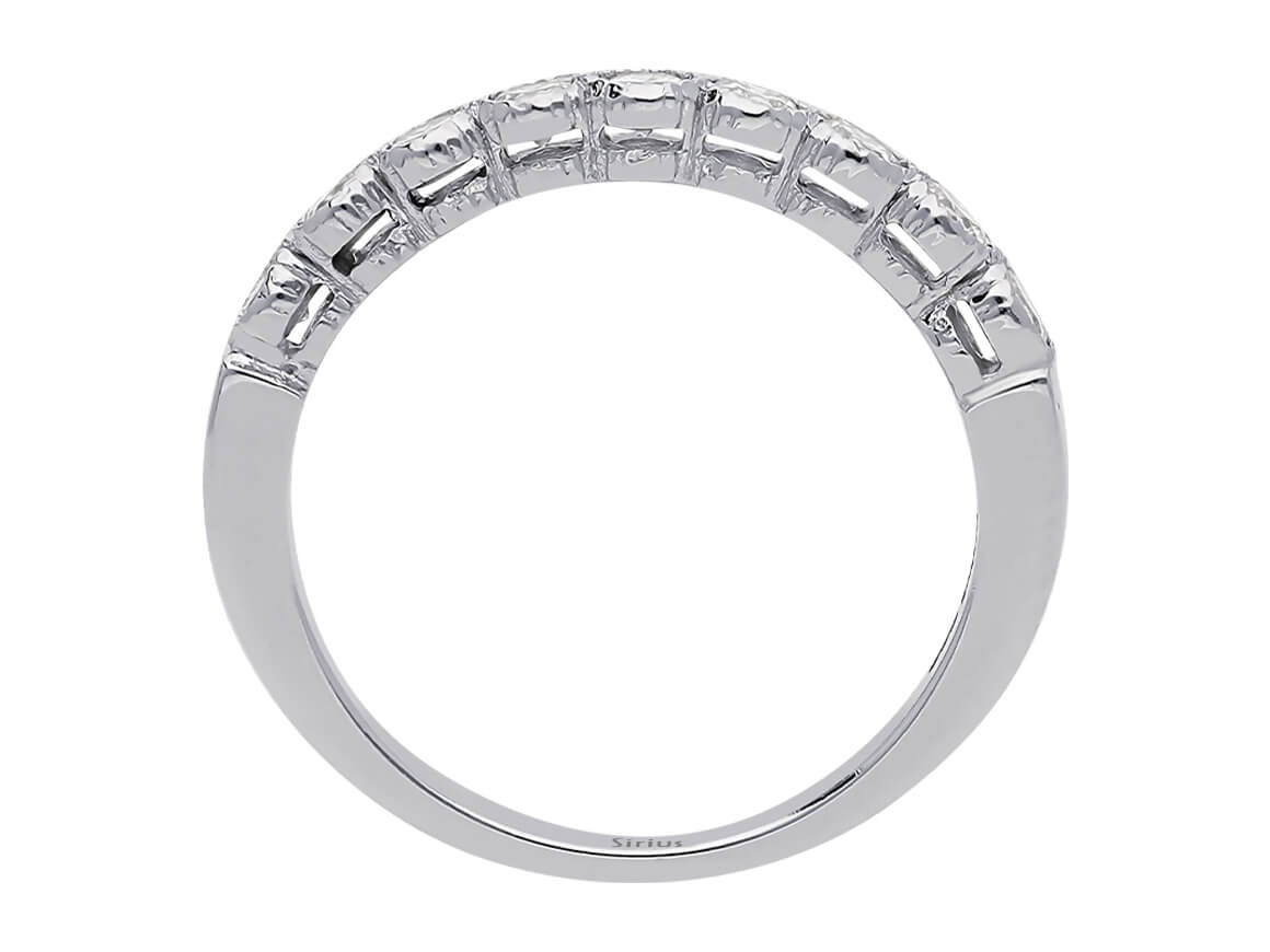 Zeitloser Halbkreis-Diamantring mit 9 laborgezüchteten Diamanten | 14 Karat Weißgold - hochwertiger Schmuck von Rosy Lab Diamonds
