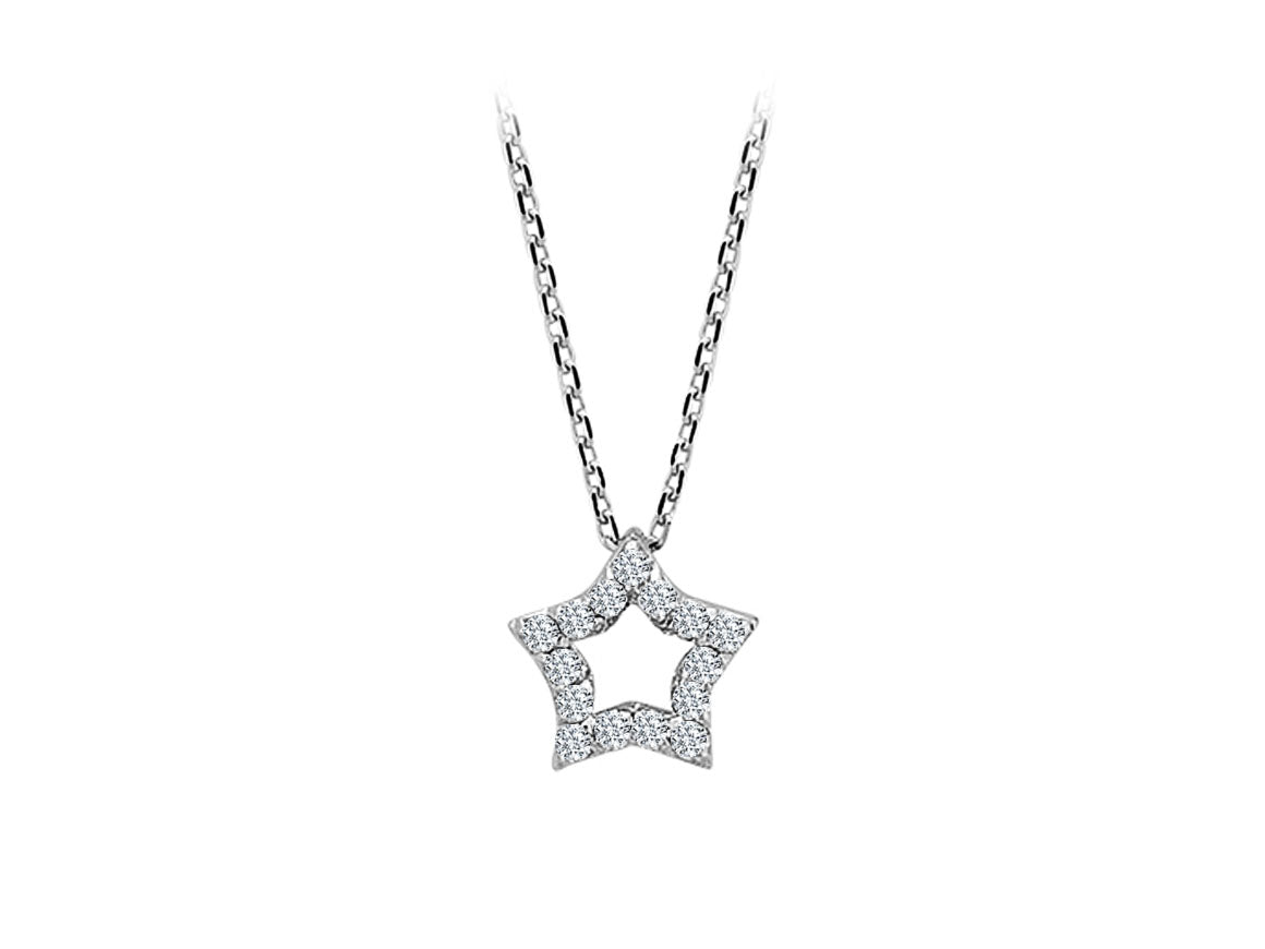 15 laboratuvarda yetiştirilmiş elmaslı ışıltılı yıldız kolye ucu - 8 ayar altın - Rosy Lab Diamonds’tan yüksek kaliteli Mücevher