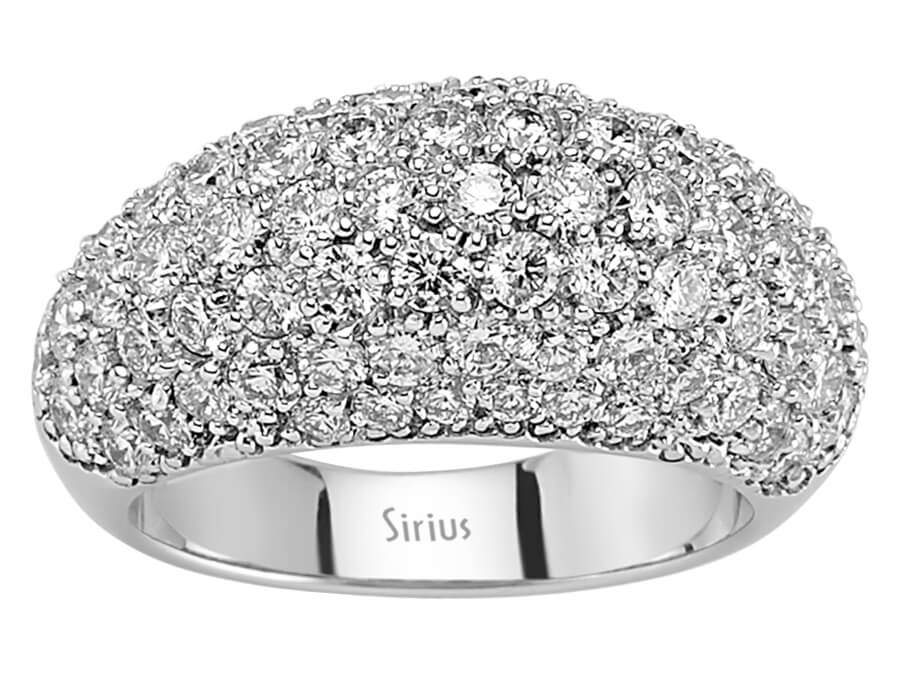 Breiter 14K Weißgold Ring mit 81 Diamanten - 04R0083 - hochwertiger Schmuck von Rosy Lab Diamonds