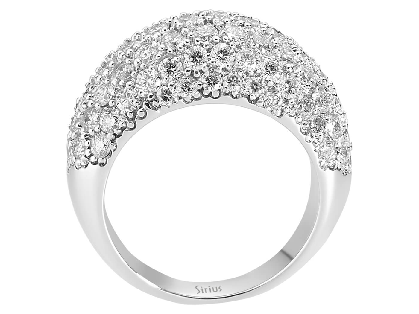 Breiter 14K Weißgold Ring mit 81 laborgezüchteten Diamanten – 2,50 Karat