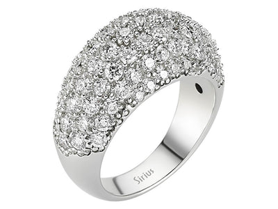 Breiter 14K Weißgold Ring mit 81 laborgezüchteten Diamanten – 2,50 Karat