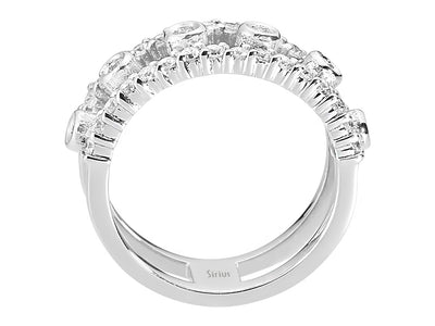 Moderner 14K Weißgold Ring mit 38 laborgezüchteten Diamanten – 0,86 Karat