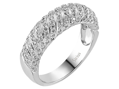 Luxus-Diamantring mit 158 Rundschliff-Diamanten in 14 Karat Weißgold
