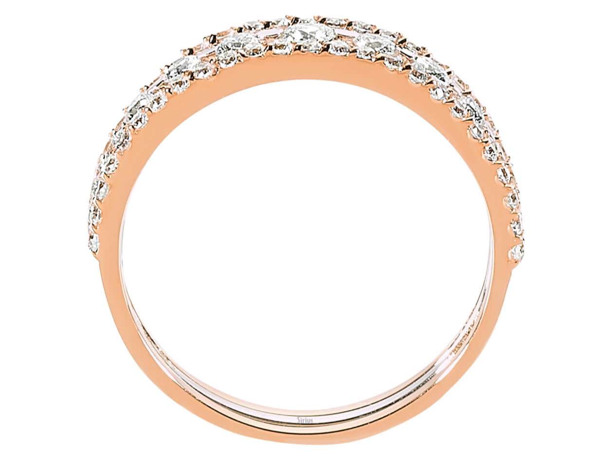 14K Roségold Ring mit 11 + 50 Runddiamanten, insgesamt 0,80 Karat