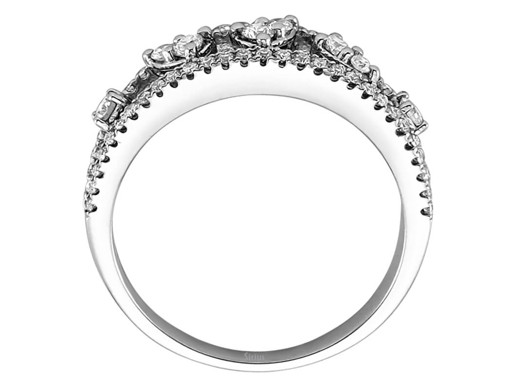 14K Beyaz Altın Pırlanta Yüzük - 66 Taşlı Çoklu Sıralı Tasarım - 0,50 ct - Rosy Lab Diamonds’tan kaliteli Mücevher