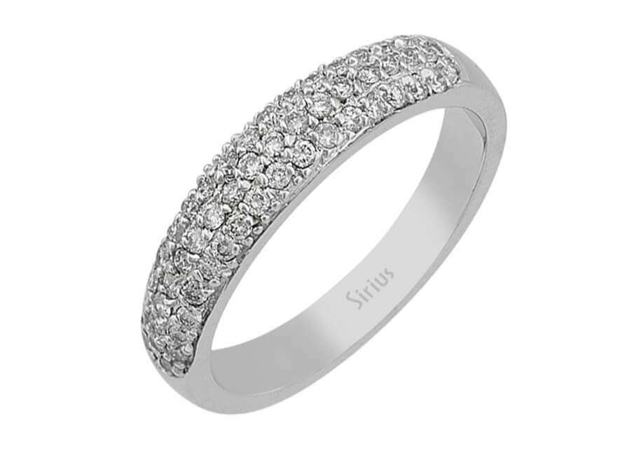 Weißgold Diamantbandring mit 53 rund geschliffenen Diamanten – 0,42 ct – 14K