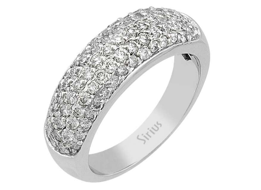 Weißgold Pavé-Ring mit 77 Diamanten - 1,05 Karat - 14K - hochwertiger Schmuck von Rosy Lab Diamonds