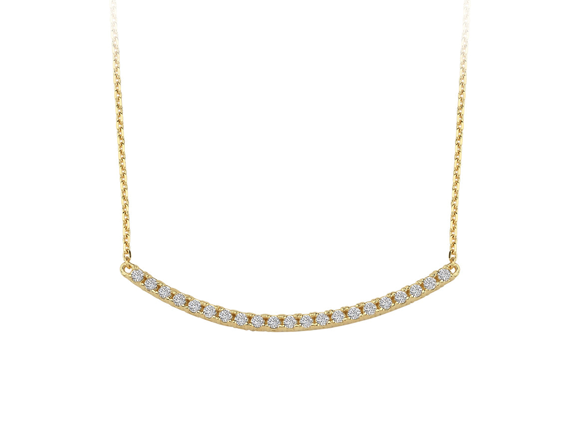 Elegant Su-Yolu Necklace with 22 Lab Diamonds in 14K Yellow Gold