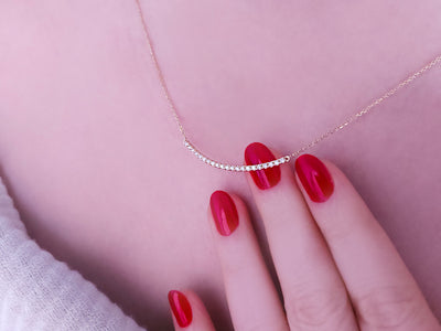 Elegant Su-Yolu Necklace with 22 Lab Diamonds in 14K Yellow Gold
