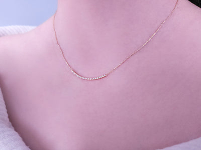 Elegant Su-Yolu Necklace with 22 Lab Diamonds in 14K Yellow Gold
