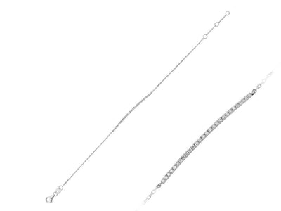 Zartes Su-Yolu Armband mit 28 Diamanten in 14K Weißgold – 0,17 ct