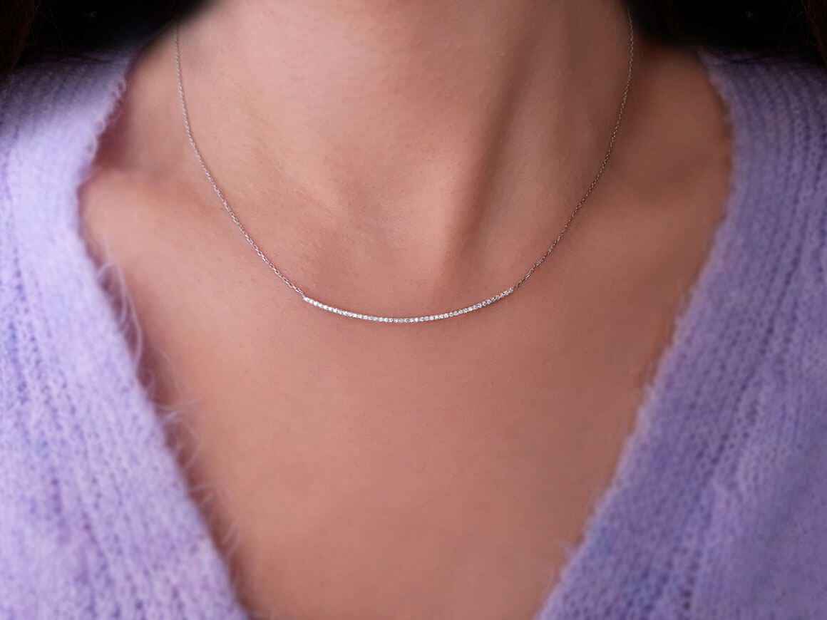 Waterway necklace with 43 lab-grown diamonds | 14K White Gold - high-quality Jewelry from Rosy Lab Diamonds