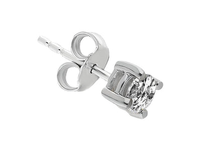 Men's stud earrings with lab diamond 0.17 ct in 585 white gold