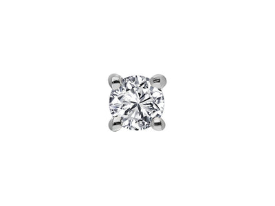 Men's stud earrings with lab diamond 0.17 ct in 585 white gold