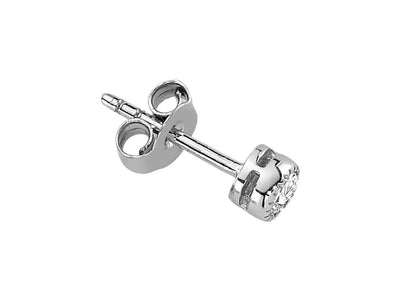 Men's solitaire stud earrings with diamond in 585 gold